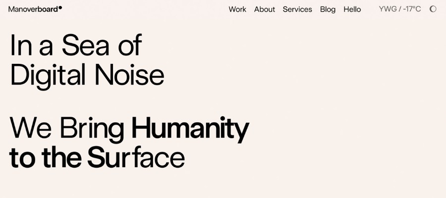 web design styles - typography man